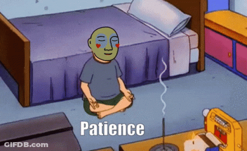 Man Meditating In Front Of Bed Patience GIF