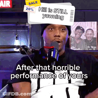 Man Microphone Sign Hill Still Yawning Horrible Performance GIF