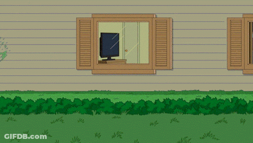 Man Mowing Lawn In Front Of House GIF