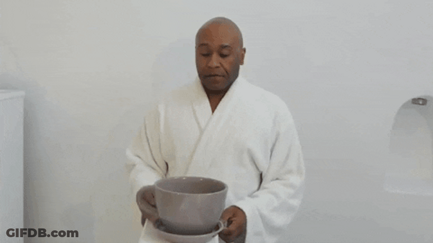 Man Need Coffee Huge Cup GIF