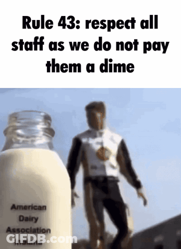 Man Next To Bottle Of Milk Saying American Dairy Association Indiana GIF