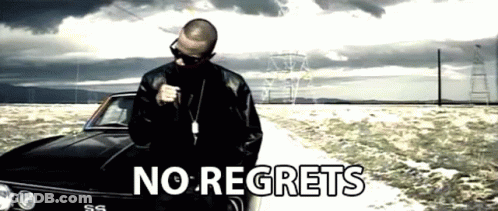 Man Next To Car With No Regrets GIF
