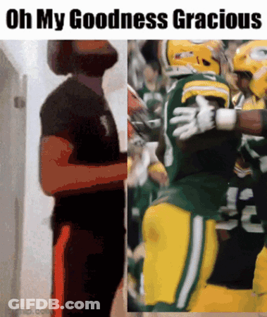 Man Next To Football Player Saying Oh My Goodness Gracious GIF