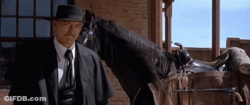 Man Next To Horse With Saddle GIF