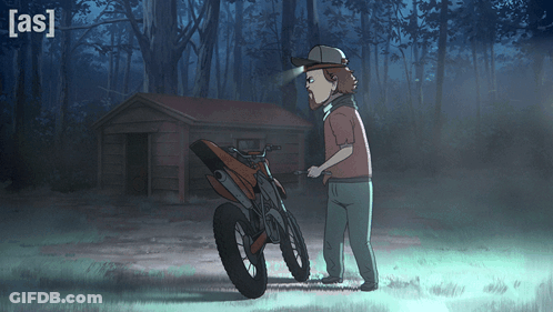 Man Next To Motorcycle Saying AS GIF
