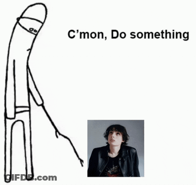 Man Next To Picture Saying C'Mon Do Something GIF