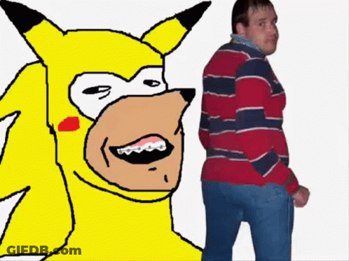 Man Next To Pikachu Drawing GIF