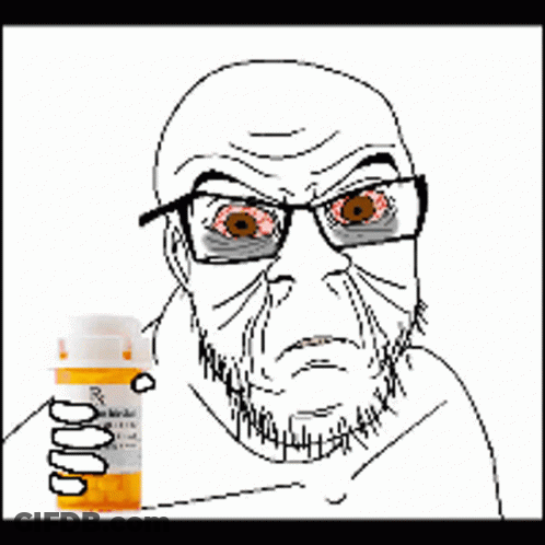 Man Next To Pill Bottle Saying R GIF