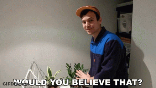 Man Next To Potted Plant Saying Would You Believe That GIF