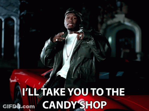 Man Next To Red Car Saying I'll Take You To The Candy Shop GIF