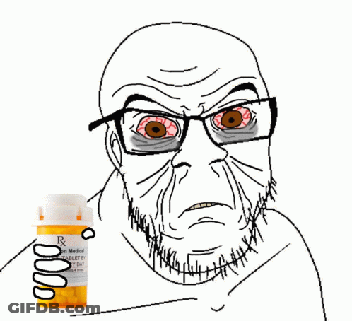 Man Next To Rx Pill Bottle GIF