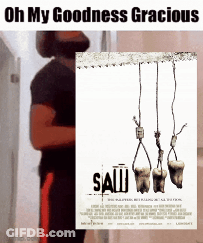 Man Next To Saw Poster GIF