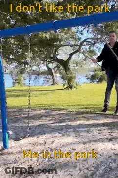 Man Next To Swing I Don't Like The Park Me In The Park GIF