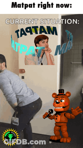 Man Next To Teddy Bear Saying Matpat Right Now GIF