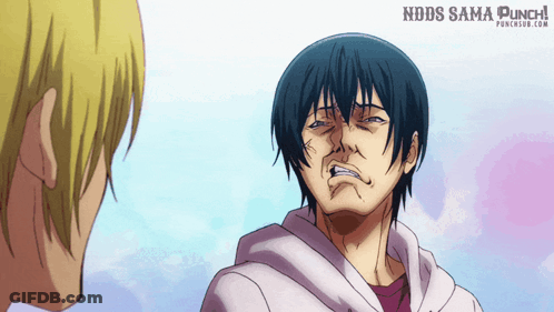 Man Nods Sama Punch GIF