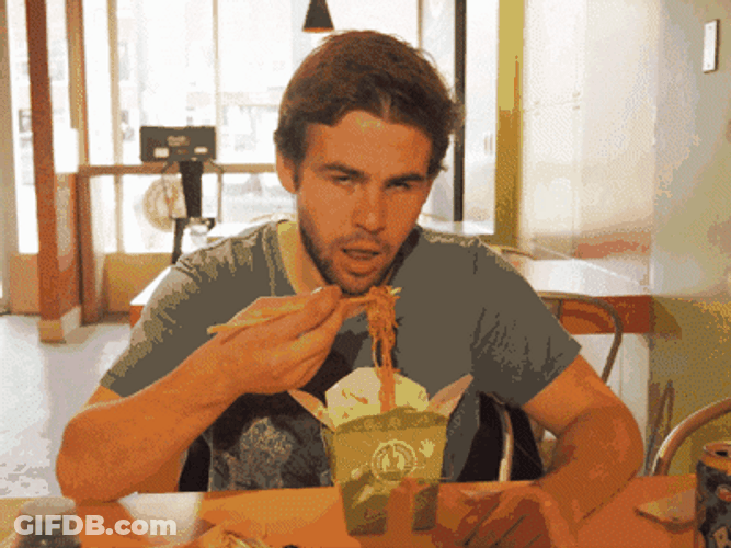 Man Noodle Slurping Goodness GIF