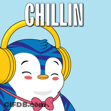 Man On Back Of Blue Car Saying Just Chillin GIF