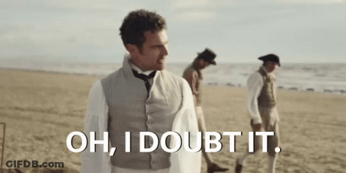 Man On Beach Saying Oh I Doubt It GIF