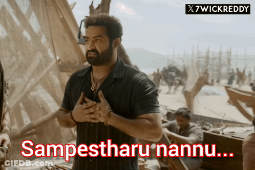 Man On Beach Saying Sampestharu Nannu GIF