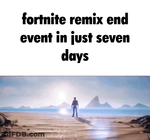 Man On Beach With Fortnite Remix End Event GIF