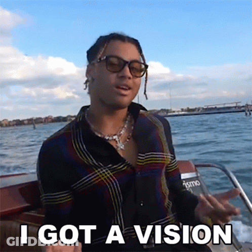 Man On Boat Saying I Got A Vision GIF
