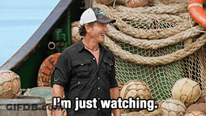 Man On Boat Saying I'm Just Watching GIF