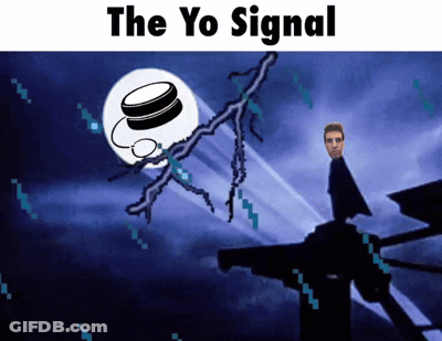 Man On Building With The Yo Signal GIF