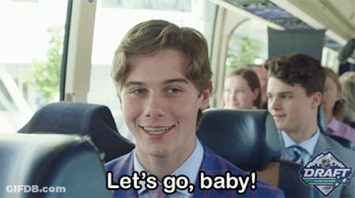 Man On Bus Saying Let's Go Baby GIF