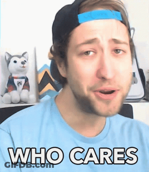 Man On Cap Who Cares GIF