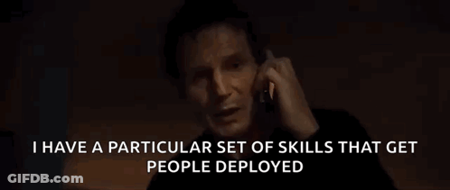 Man On Cell Phone Saying I Have A Particular Set Of Skills GIF