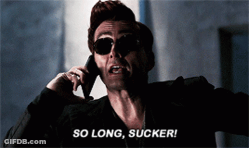 Man On Cell Phone Saying So Long Sucker GIF