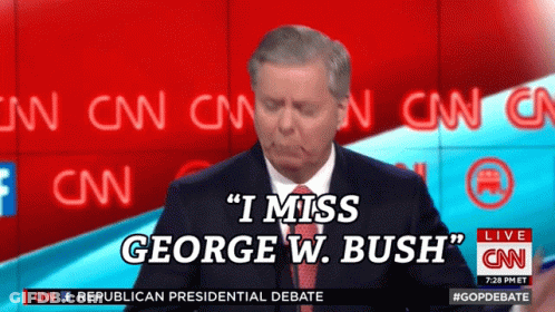 Man On CNN Talks About George W Bush GIF