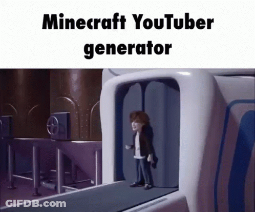 Man On Conveyor Belt In Minecraft YouTuber Generator GIF