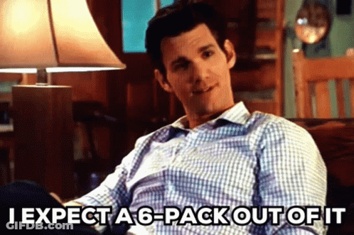 Man On Couch Expecting A 6 Pack GIF