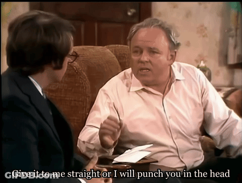 Man On Couch Give It To Me Straight Or I Will Punch You In The Head GIF