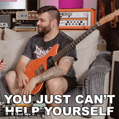 Man On Couch Guitar You Can't Help Yourself GIF