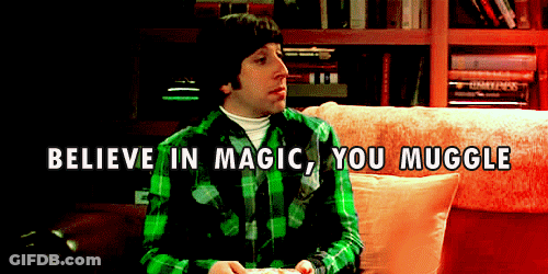 Man On Couch Saying Believe In Magic You Muggle GIF