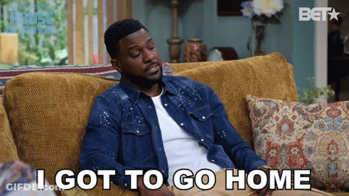 Man On Couch Saying I Got To Go Home GIF