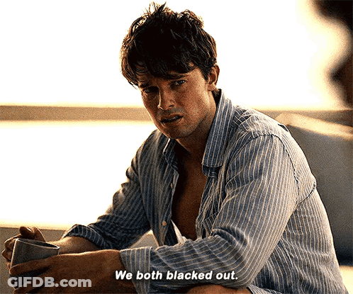 Man On Couch Saying We Both Blacked Out GIF