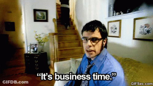 Man On Couch Says It's Business Time GIF
