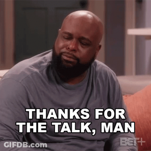 Man On Couch Says Thanks For Talk Man GIF