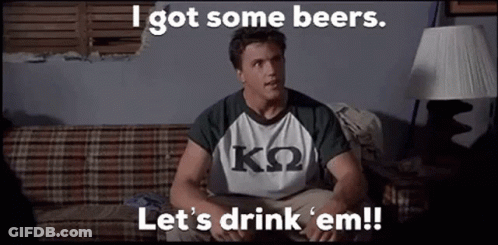 Man On Couch Wearing I Got Some Beers Shirt GIF