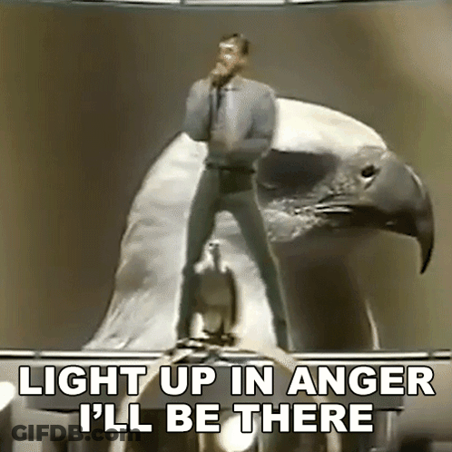Man On Eagle Light Up In Anger I'll Be There GIF