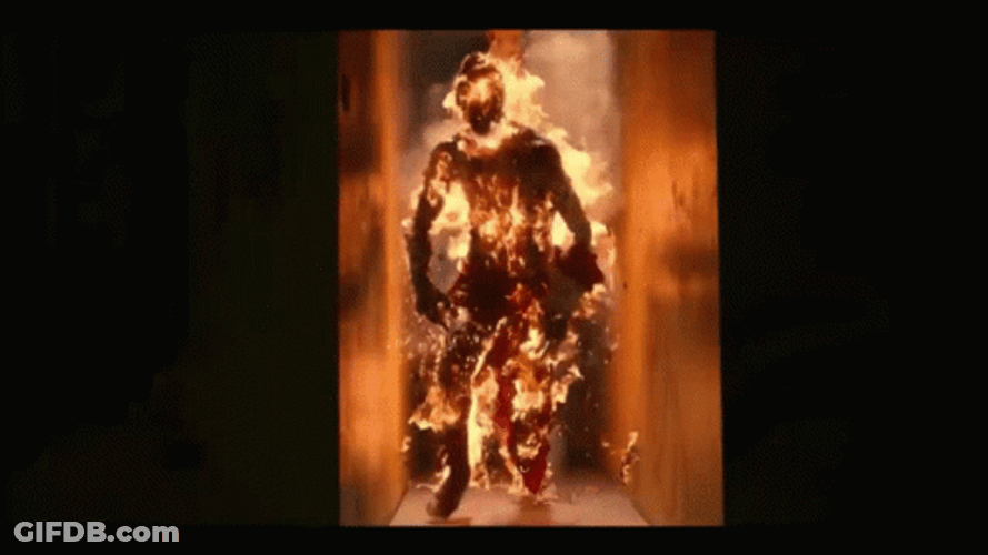 Man On Fire Burning Down GIF