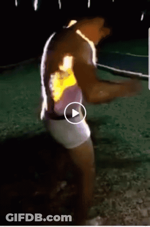 Man On Fire Burning Himself GIF