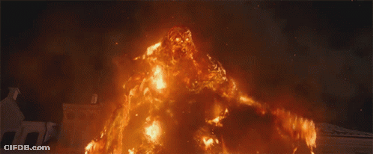 Man On Fire Burning Monster Spiderman GIF