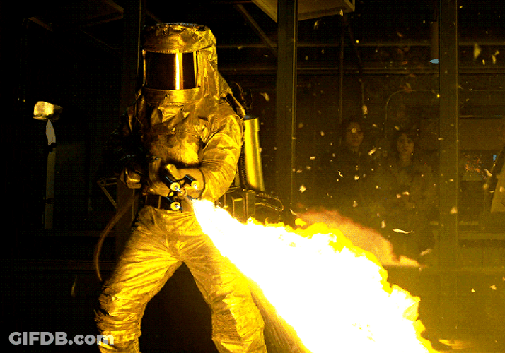 Man On Fire Flame Thrower GIF