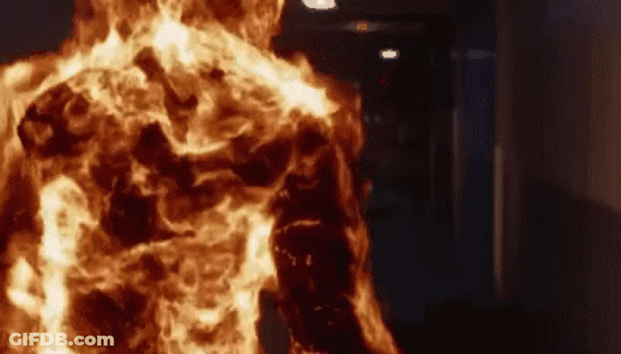 Man On Fire Human Torch Ball Of Fire GIF