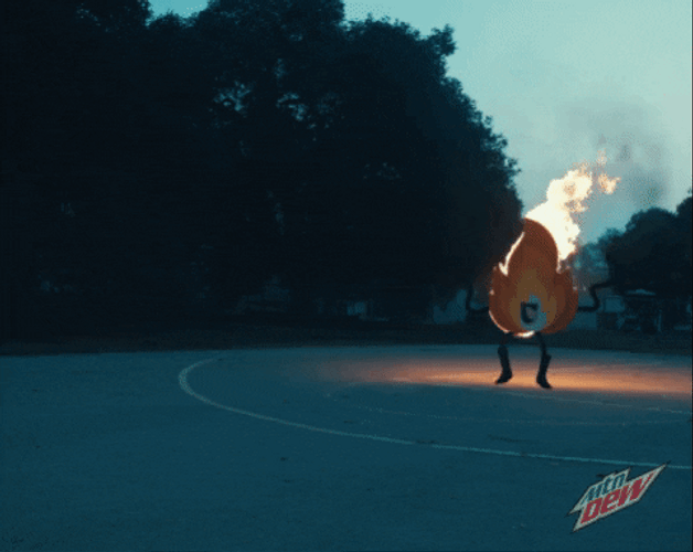 Man On Fire Mountain Dew Icon Burning Meme GIF