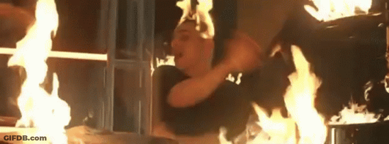 Man On Fire Playing Drums GIF